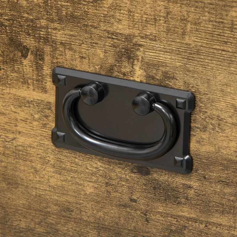 HOMCOM Industrial Sideboard Buffet Cabinet, Kitchen Cabinet with 2 Drawers, 2 Doors, Adjustable Shelf Coffee Bar Cabinet, Rustic Brown