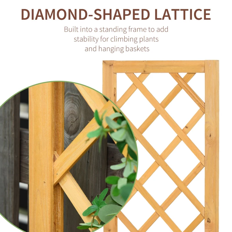Outsunny Set of 2 Raised Garden Bed with Trellis Board Flower Stand Lattice Panels for Plants, Flowers or Vine Outdoor Indoor, Orange