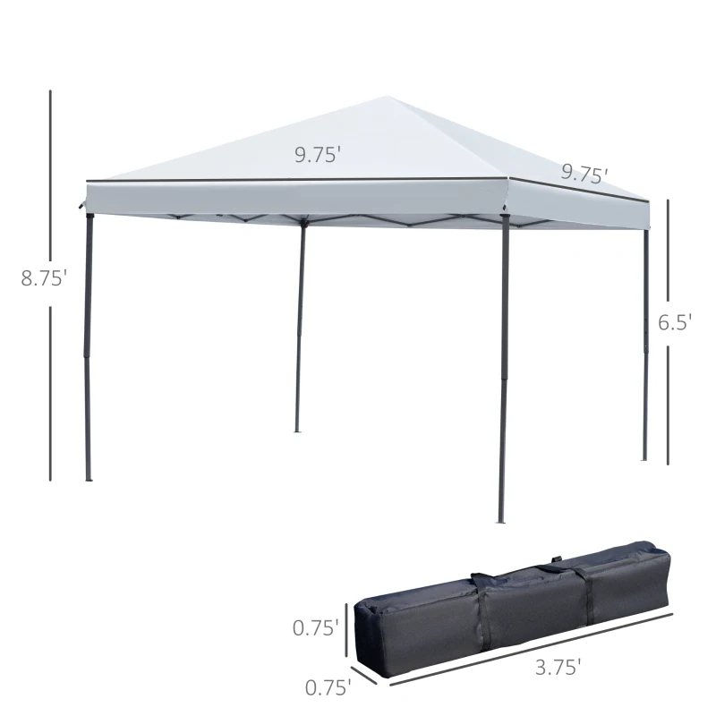 Outsunny10' x 10' Pop Up Gazebo with Four Detachable Mesh Walls for party, Cream White