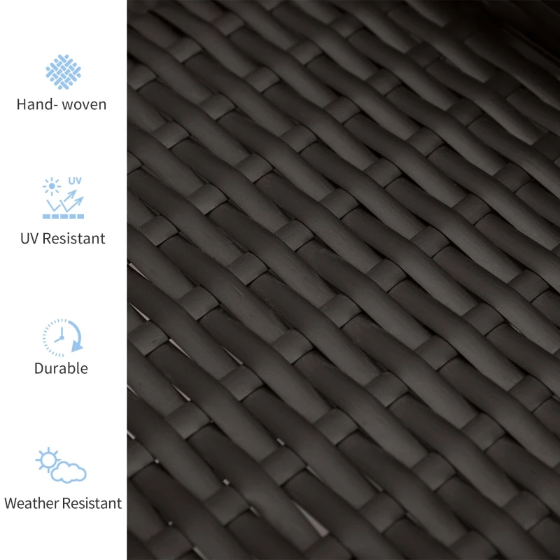 Outsunny Outdoor Rattan Recliner Chair, Wicker Reclining Chair with Adjustable Back Retractable Footrest Cushion Blue