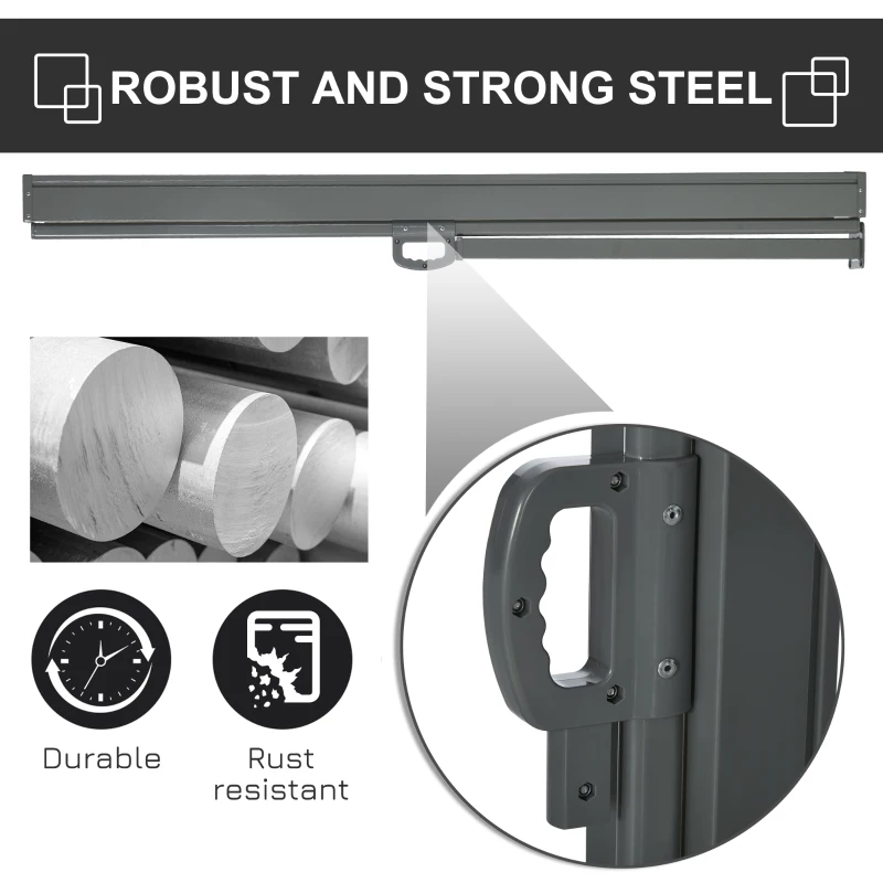 Outsunny 118" x 63" Retractable Side Awning Patio Outdoor Folding Privacy Screen with Resistance to UV Rays & Wind, Black