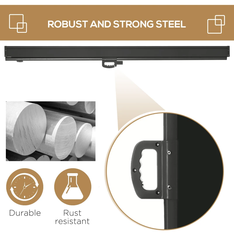 Outsunny 118" x 79" Retractable Side Awning Patio Outdoor Folding Privacy Screen with Resistance to UV Rays & Wind, Black