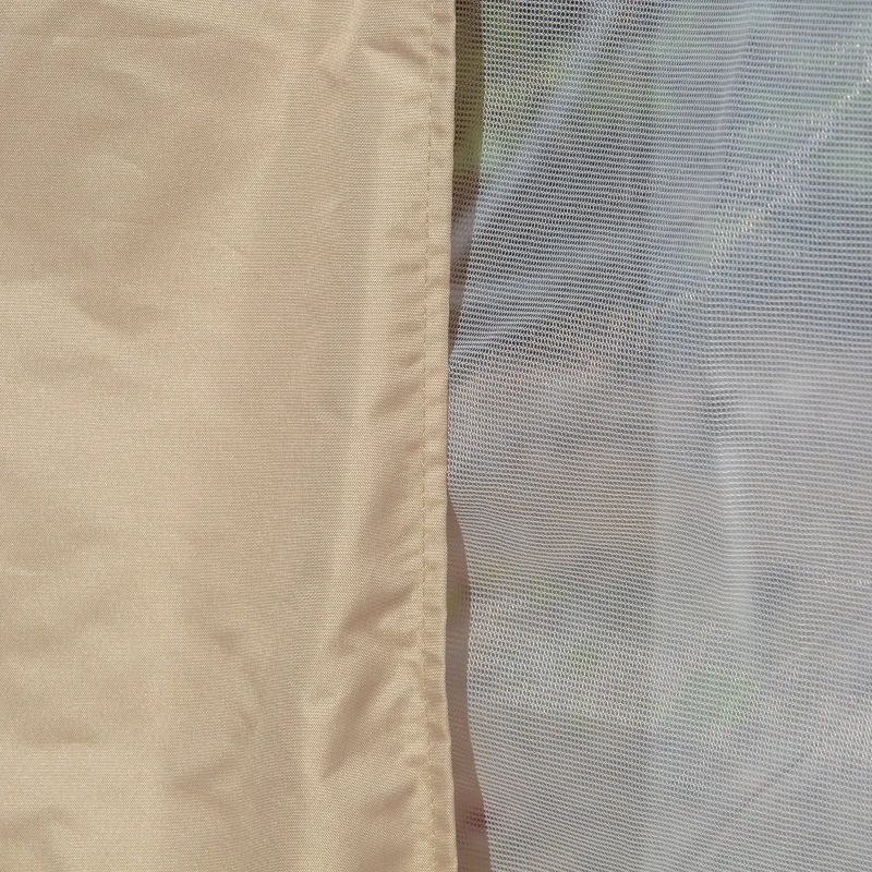 Outsunny 11' x 11' Steel Gazebo Canopy Party Tent Shelter with Double Roof, Netting Sidewalls, Corner Curtains, Beige