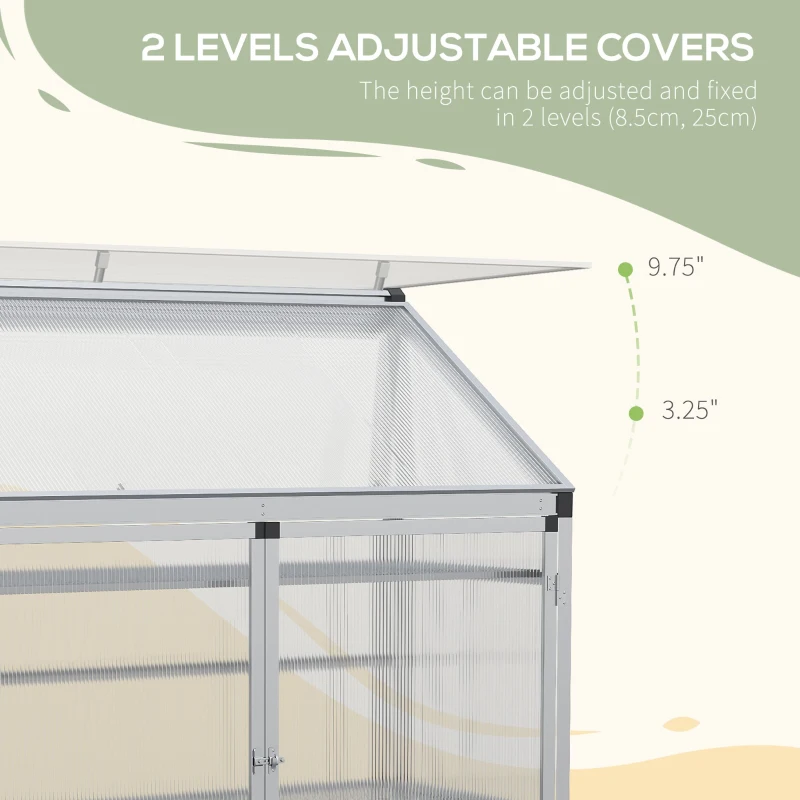 Outsunny 3 tier Greenhouse Outdoor Plant Garden Transparent Sunlight Board w / Foundation