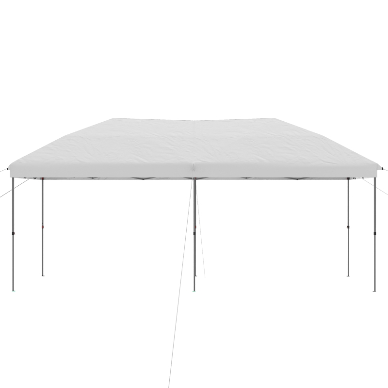 Outsunny 10' x 19' Pop Up Canopy with Easy Up Steel Frame, 3-Level Adjustable Height and Carrying Bag, Sun Shade Event Party Tent for Patio, Backyard, Garden, Off-White