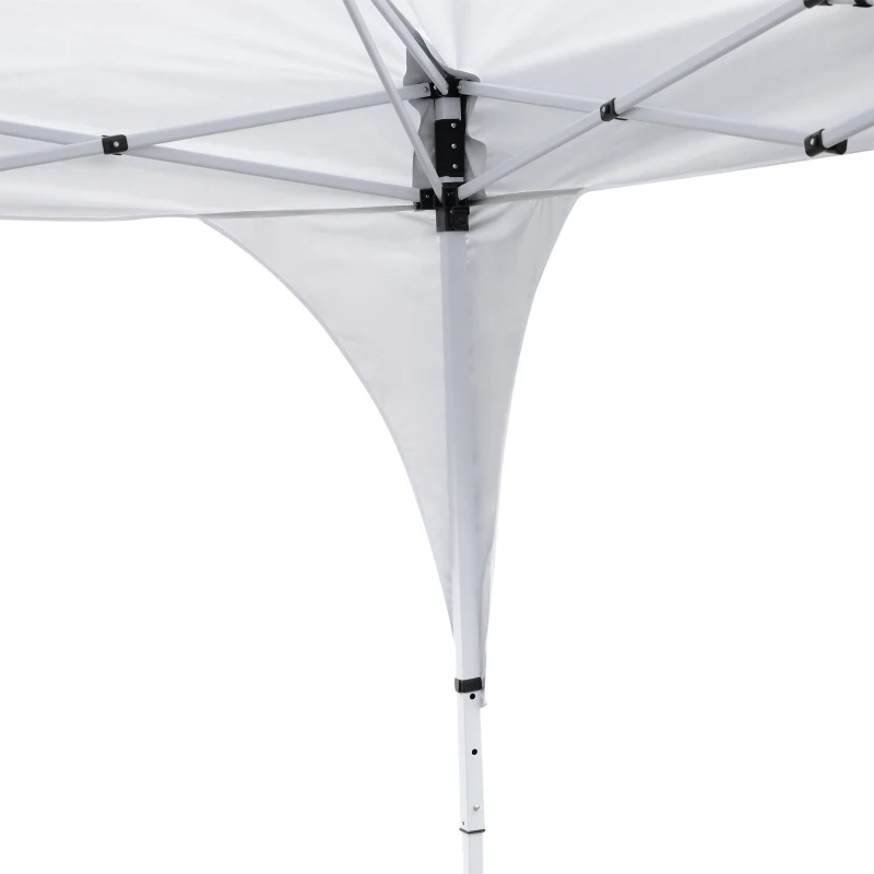 Outsunny 10'x10' Pop Up Canopy, Easy Set Up Party Tent with 2 Tier Vented Roof and Carrying Bag for Outdoor, Garden, Camping, White