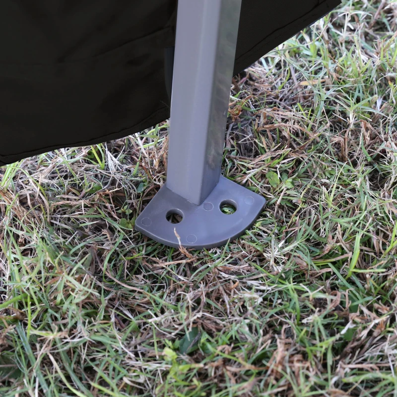 Outsunny 11' x 11' Pop Up Canopy, Instant Canopy Tent with Solar LED Lights, Remote Control, Zippered Mesh Sidewalls and Carrying Bag for Backyard Garden Patio, Black