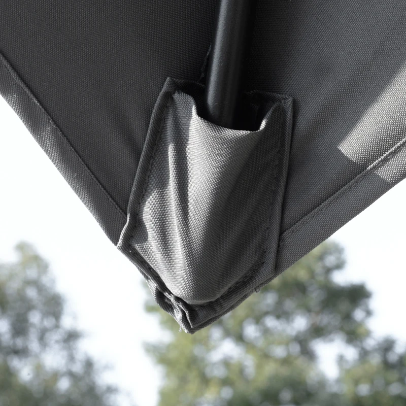 Outsunny 10' x 10' Cantilever Patio Umbrella, Double Top Square Offset Umbrella with 360° Rotation, 5 Adjustable Tilt Angles, Umbrella Cover, Aluminum Pole and Ribs, Charcoal Grey