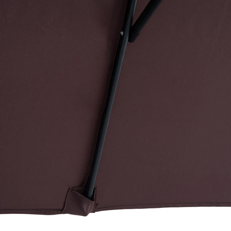 Outsunny 6.5x10ft Rectangle Aluminum Tilt Patio Umbrella Garden Market Parasol Outdoor Sunshade Canopy with Crank (Coffee)