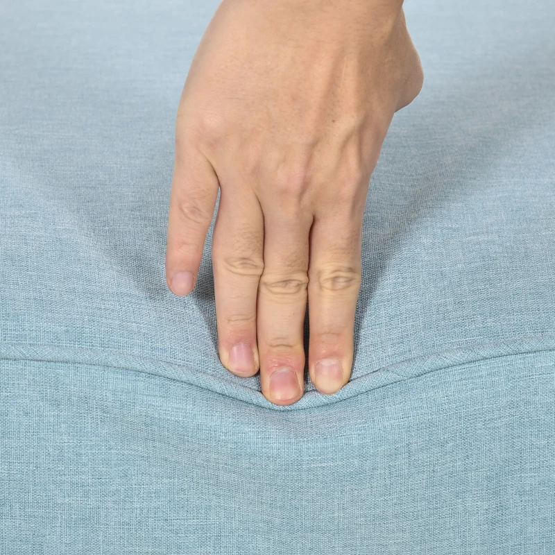 Outsunny Patio Chair Cushions, Thick Deep Seat Outdoor Seat Cushion with Back Cushion, Light Blue