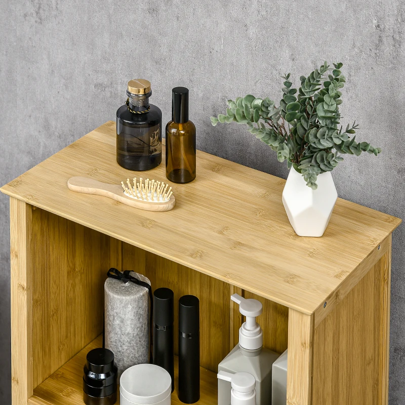 Freestanding Wooden Cabinet, Versatile Pantry Storage with Spacious Shelves, Natural Finish
