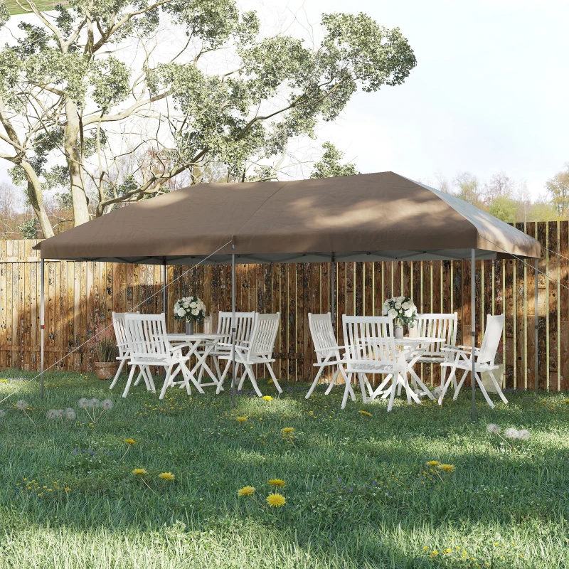 Outsunny 20'x10' Adjustable Pop-Up Canopy Tent with Carry Bag, Grey - Versatile Shelter for Parties & Outdoor Events