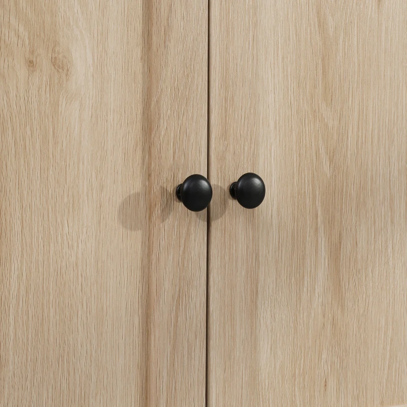 HOMCOM Kitchen Hutch Cabinet with Countertop, Kitchen Pantry Storage Cabinet with Wide Drawer, Buffet Hutch, Oak