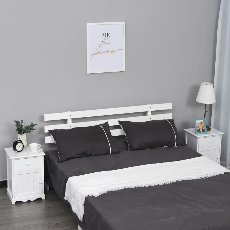 HOMCOM Nightstand Set of 2, Bedside Table with Drawer and Cabinet, Small Side Tables in Clean Lines and Curved Base, Home Furniture, White