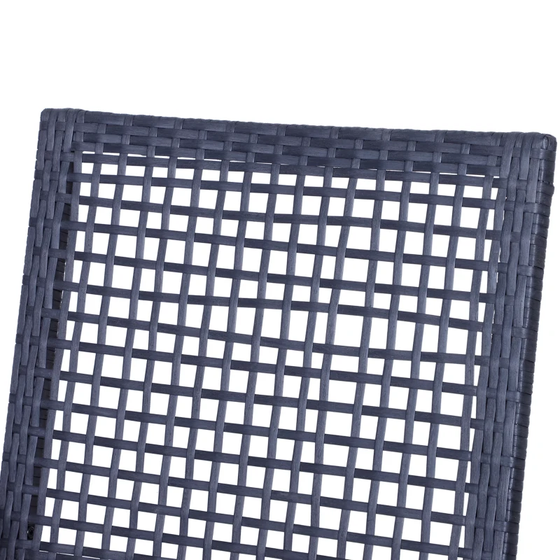 Outsunny 3pcs Patio Bar Set with Soft Cushion, Rattan Wicker Outdoor Furniture Set for Backyards, Lawn, Deck, Poolside
