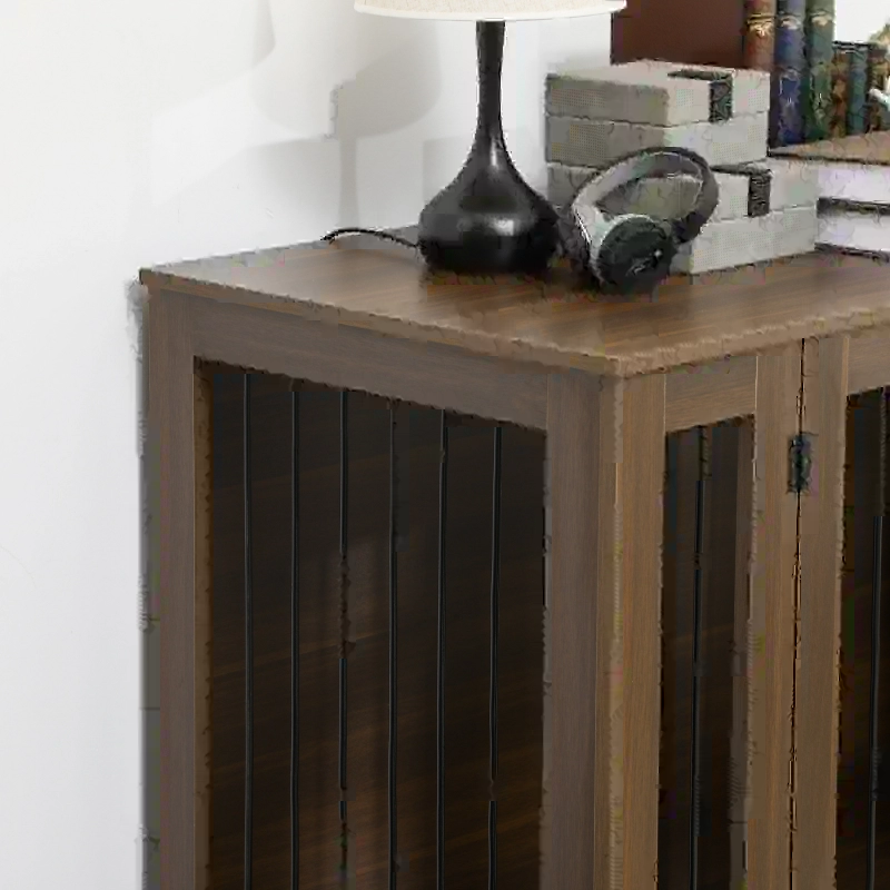 PawHut Furniture Style Dog Crate with Removable Divider, Dog Crate Side End Table Indoor with Double Doors, for Small to Large Dogs, 47" x 23.5" x 35", Walnut