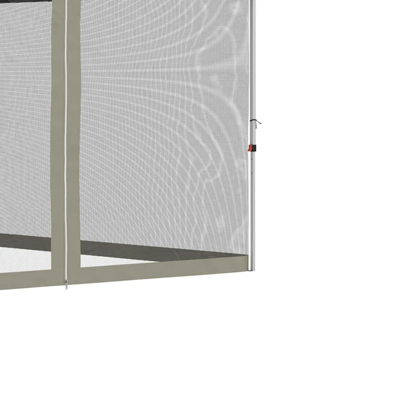 Outsunny 10' x 10' Pop Up Canopy Tent, Tents for Parties with Wheeled Carry Bag, Screen House Room, Height Adjustable Portable Gazebo, for Outdoor, Garden, Patio, Beige