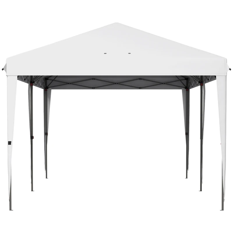 Outsunny 10' x 19' Outdoor Pop Up Party Tent Garden Easy Set Up Gazebo Canopy Market Event Sunshade, White
