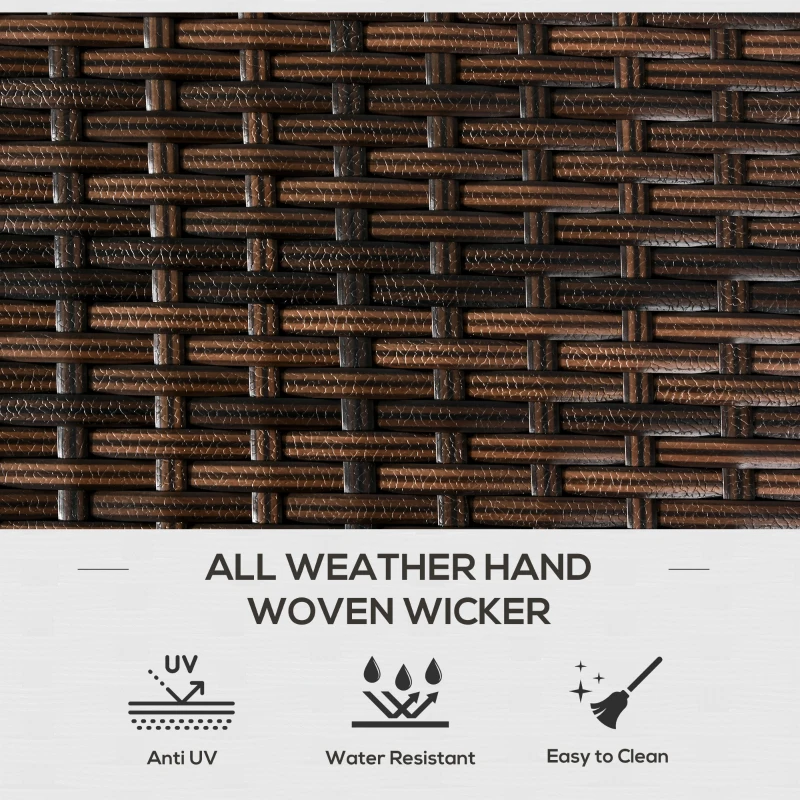 Outsunny Outdoor Deck Box & Shoe Storage, PE Rattan Wicker Towel Rack with Liner for Indoor, Outdoor, Patio Furniture Cushions, Pool, Garden Tools, Brown