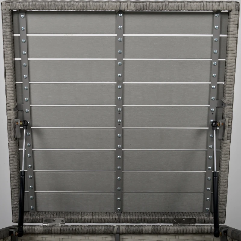 Outsunny 4 PCs Rattan Wicker Sofa Set Outdoor Conservatory Furniture w/ Side Storage Box