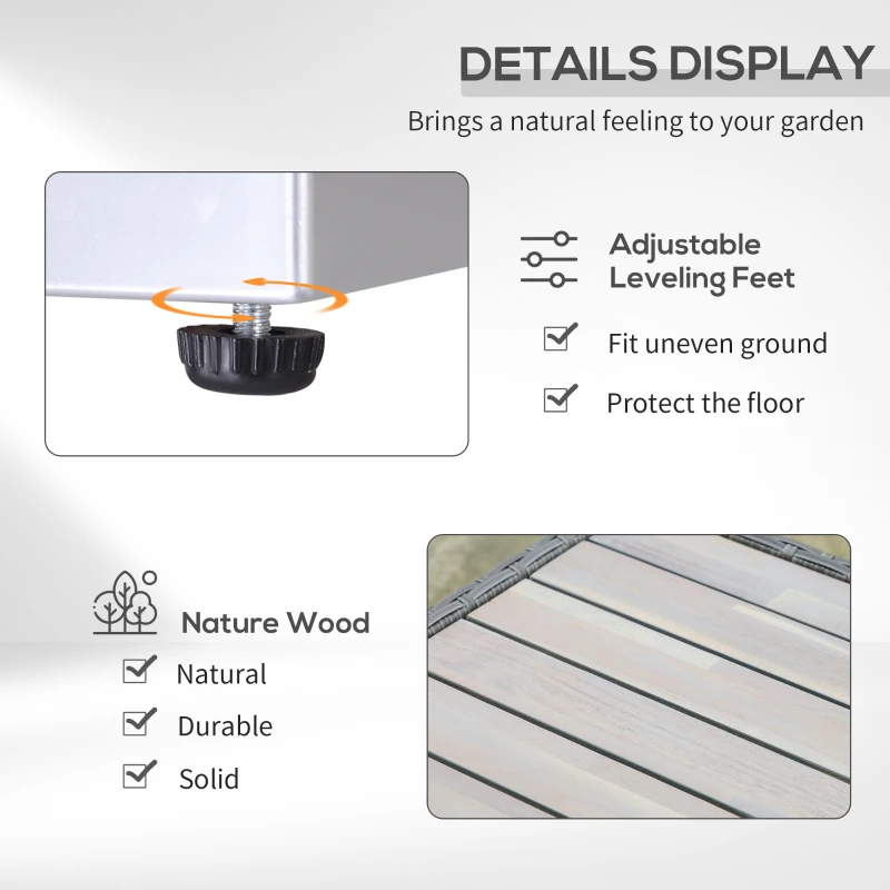 Outsunny 6 Piece Patio Furniture Set, All Weather Outdoor Rattan Sectional Sofa Couch with Chaise Lounge Sides, Coffee Table & Chairs, Conversation Set with Pillows & Cushions, Gray