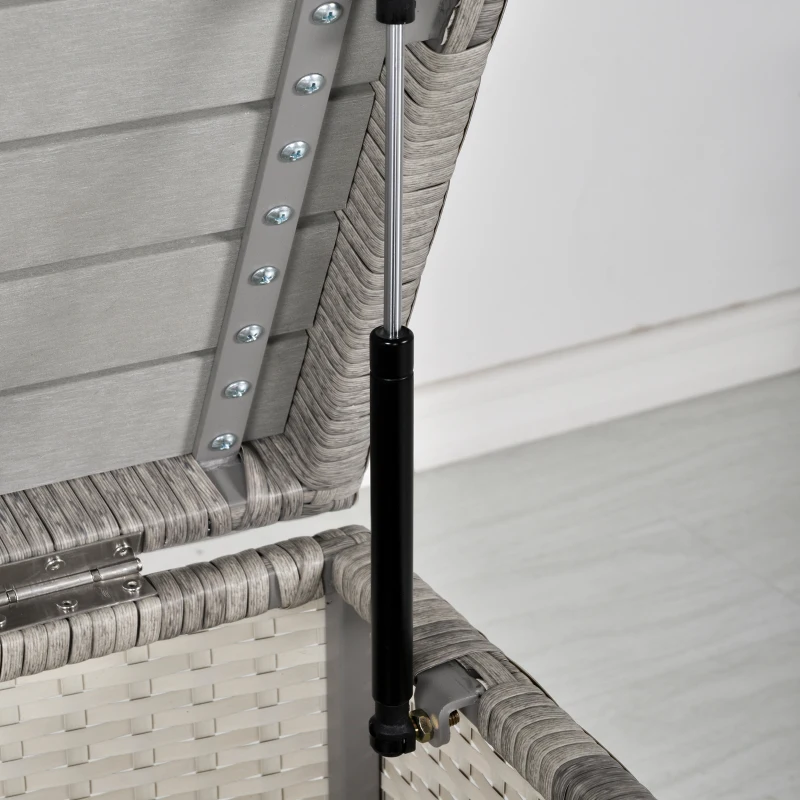 Outsunny 4 PCs Rattan Wicker Sofa Set Outdoor Conservatory Furniture w/ Side Storage Box