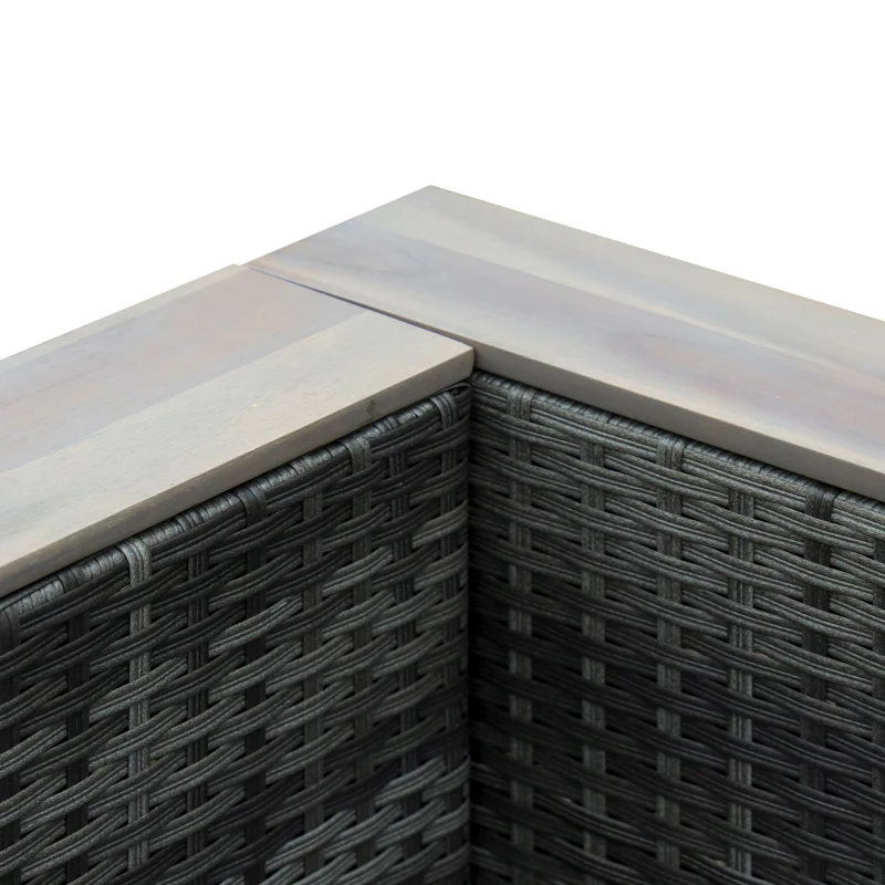 Outsunny 6 Piece Patio Furniture Set, All Weather Outdoor Rattan Sectional Sofa Couch with Chaise Lounge Sides, Coffee Table & Chairs, Conversation Set with Pillows & Cushions, Gray