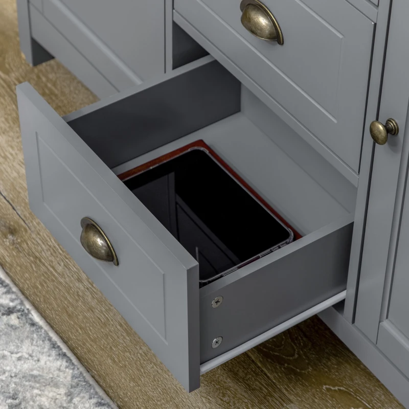 HOMCOM Buffet Cabinet with 3 Storage Drawers, Sideboard for Living Room, Gray