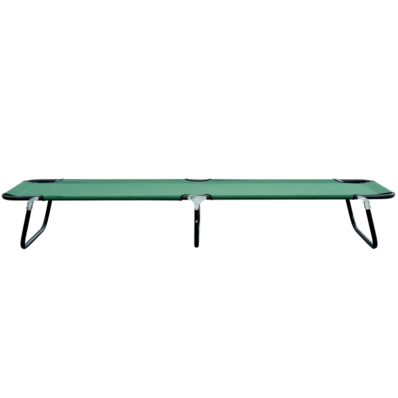 Outsunny Camping Cot for Adults, Folding Bed, Portable Sleeping Cot for Travel, Beach, Hiking, Rated for 264lbs, Green