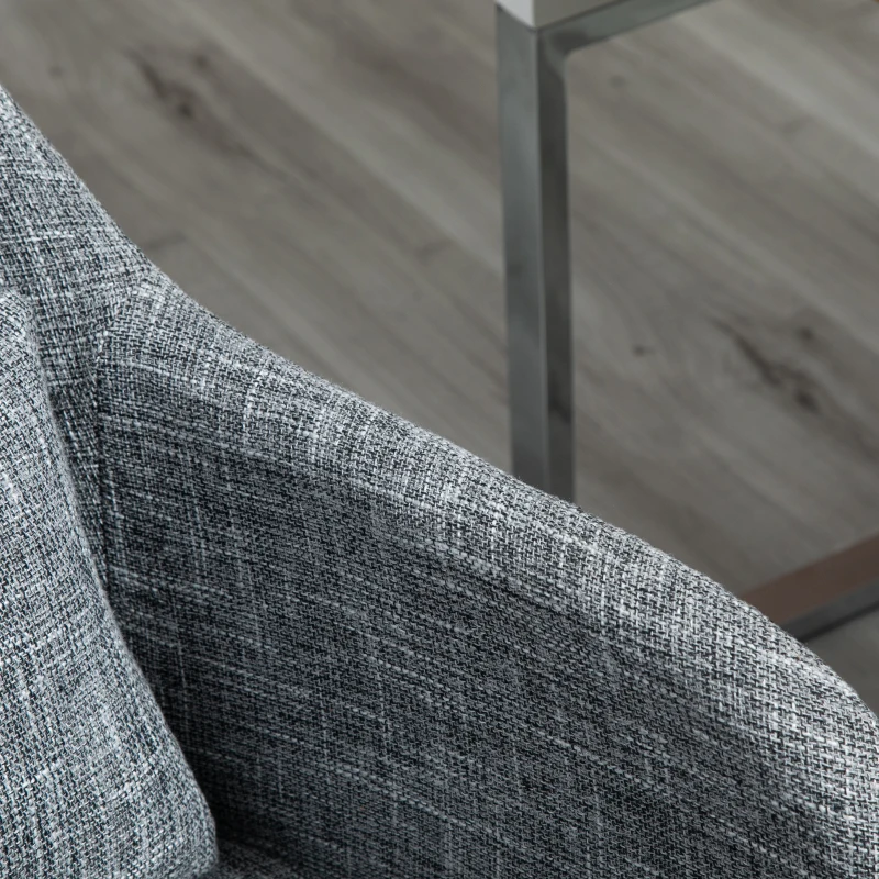 Vinsetto Office Chair, Lumbar Massage Desk Chair with Barrel Chair Armrests, USB Powered Massage, Mid-Back, 360 Swivel, Throw Pillow, Adjustable Height, Gray