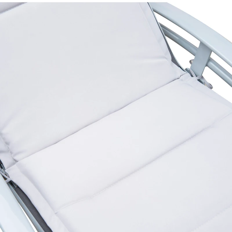 Outsunny Patio Reclining Chaise Lounge with Cushion and Padded Pillow Grey