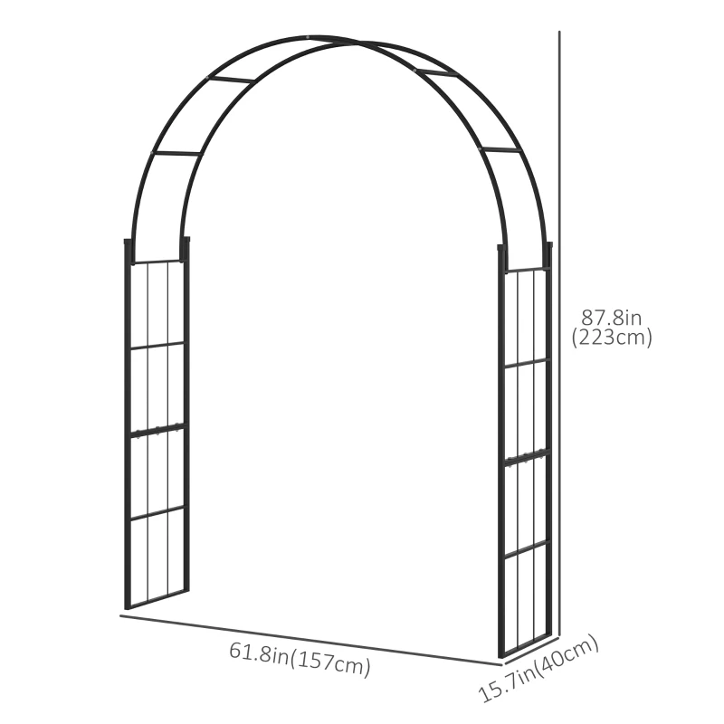 Outsunny 7FT Garden Arch Trellis, Outdoor Wedding Arbor for Ceremony for Climbing Roses, Vines and Plants