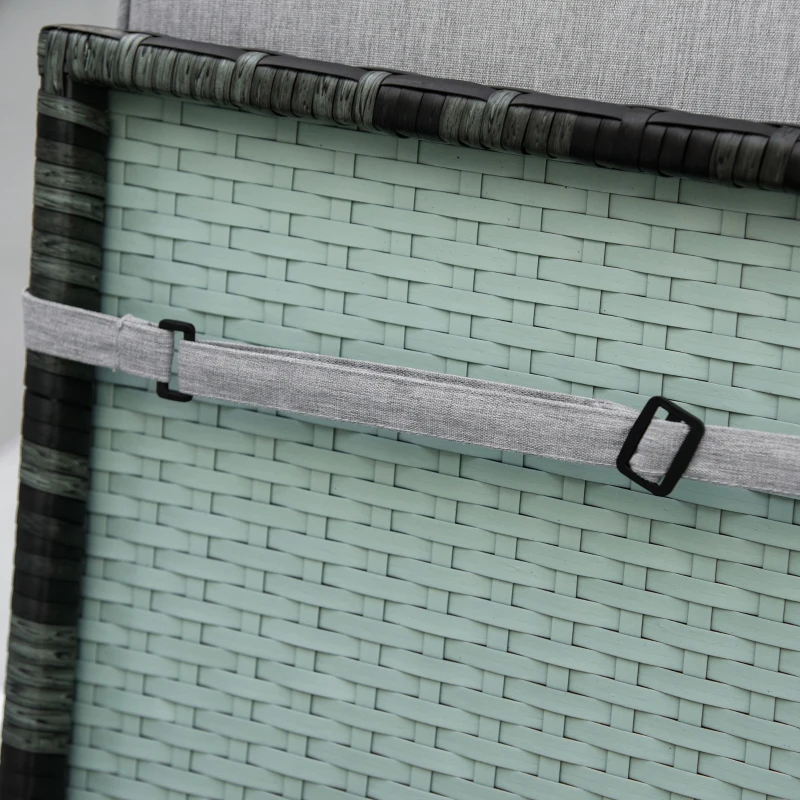 Outsunny Set of 2 Chaise Lounge Cushions, 72'' x 21.75'' Lounge Chair Cushions, Patio Furniture Cushions w/ Non-Slip Ties, Zipper and Fade-resistant Olefin Fabric Cover