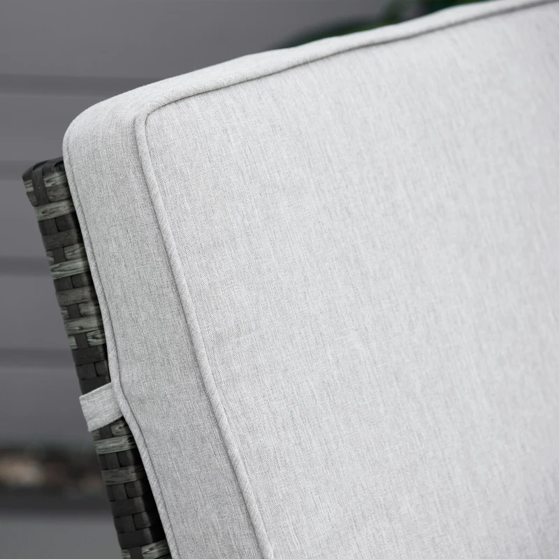 Outsunny Set of 2 Chaise Lounge Cushions, 72'' x 21.75'' Lounge Chair Cushions, Patio Furniture Cushions w/ Non-Slip Ties, Zipper and Fade-resistant Olefin Fabric Cover