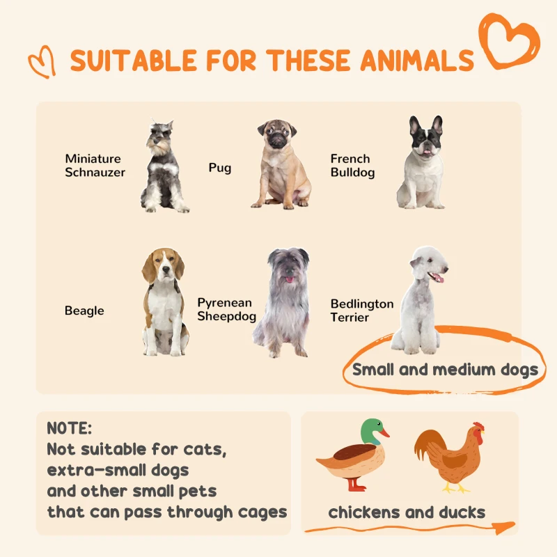 PawHut 4' x 4' Dog Kennel, Outdoor Dog Playpen Run with Waterproof, UV Resistant Canopy, Heavy-Duty Chain Link for Small and Medium Dogs