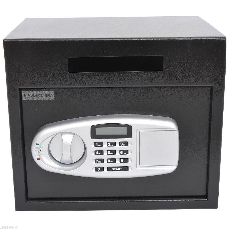 HOMCOM Wall Mounted Steel Electronic Digital Safe Box with Letter Drop Slot Keypad Lock Gun Cash Jewelry Security, Black