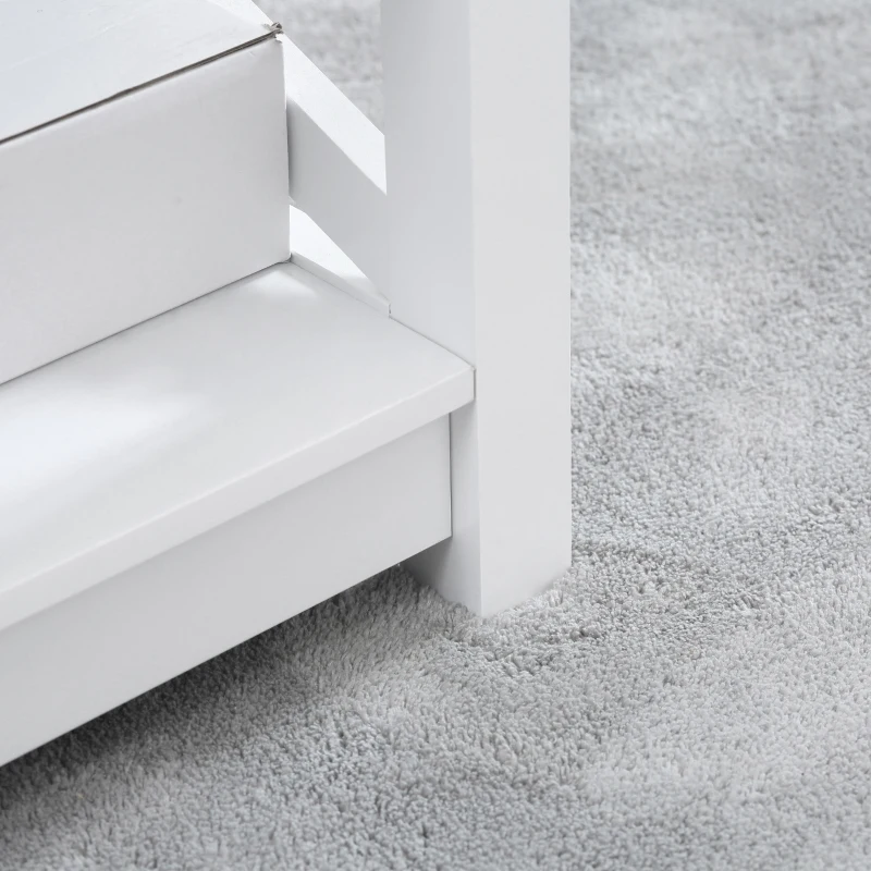 HOMCOM Coffee Table with Storage, Farmhouse Living Room Table with Drawers and Open Shelf, Centre Table with X-frames, White