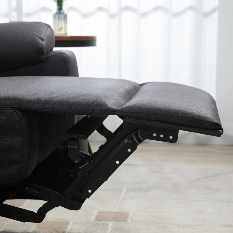 HOMCOM Loveseat Recliner Sofa, 2 Seater Reclining Chair with Footrest and Split Backrest, Dark Grey