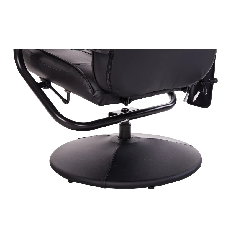 HOMCOM Massage Recliner Ottoman Set Electronic Swivel Armchair with Wrapped Base and Matched Footrest 10 Vibration Modes Black