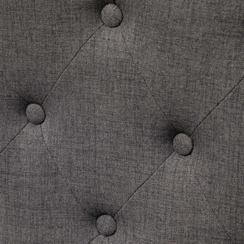 HOMCOM Counter Height Bar Stools, Swivel Bar Chairs, 25.5" High Fabric Tufted Breakfast Barstools for Kitchen, Set of 2, Gray