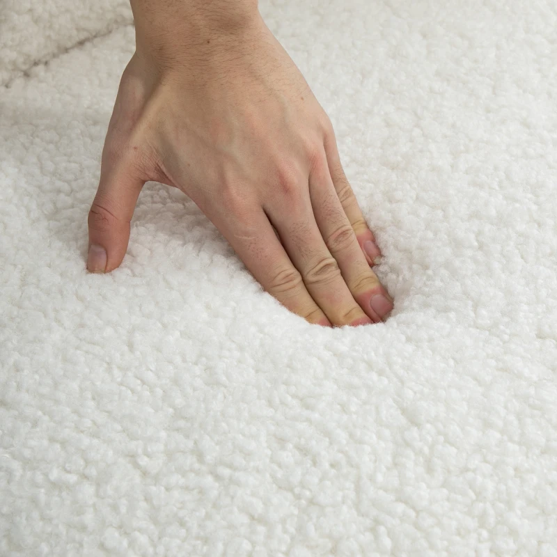 HOMCOM Lounge Chair for Bedroom Living Room Chair with Soft Upholstery and Gold Legs White