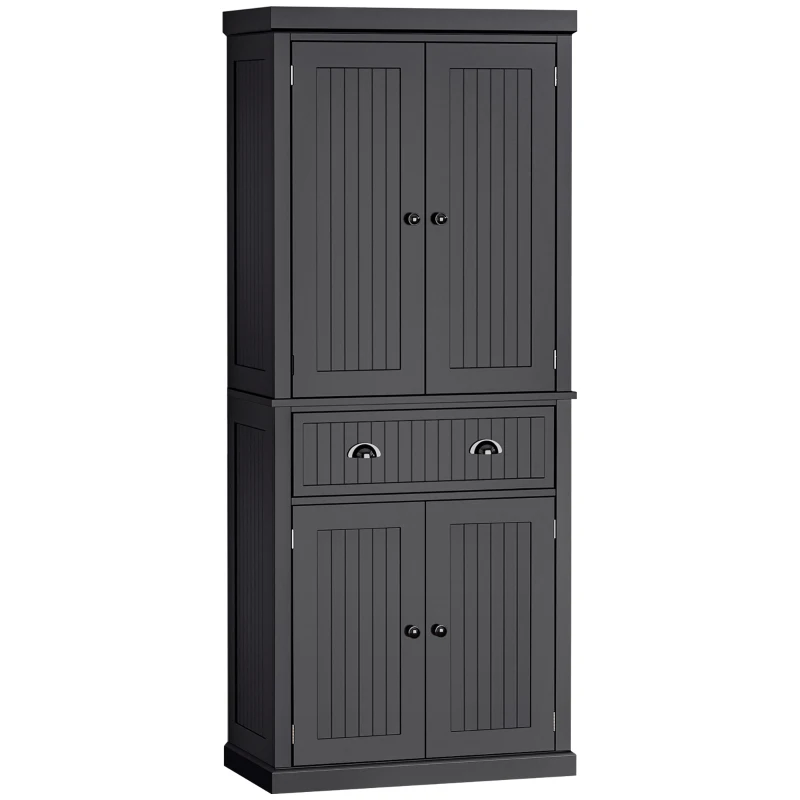 HOMCOM Tall Colonial Style Free Standing Kitchen Pantry Storage Cabinet