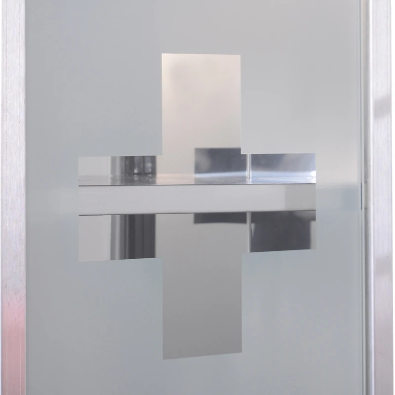 HOMCOM Wall Mount Medicine Cabinet Bathroom Cabinet with 2 Shelves, Stainless Steel Frame and Glass Door, Lockable with 2 Keys