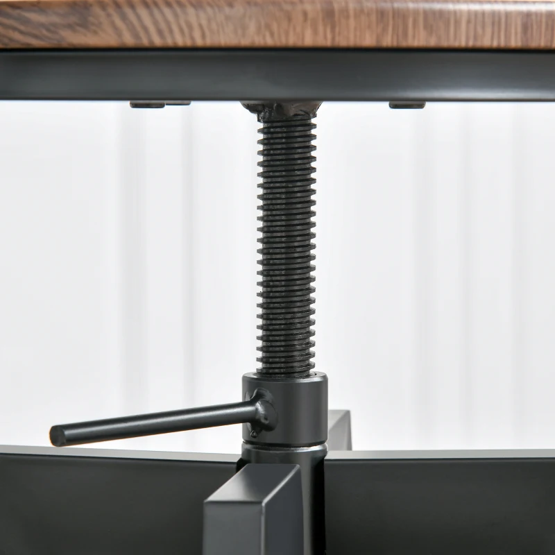 HOMCOM 3 Pieces Bar Table Set w/ 2 Stools Heavy Duty Steel Pub Dining Desk Chairs Industrial Metal Design Bistro Set Height Adjustable