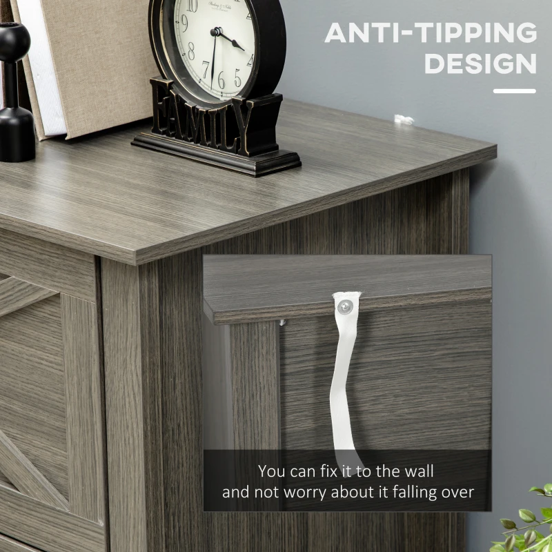 Vinsetto Vertical File Cabinet with Hanging Bars for A4 Size for Home Office, 29.9"x 19.7"x 30.3", Grey