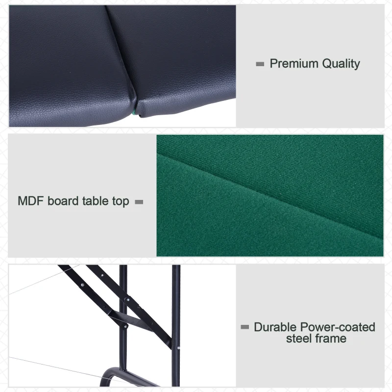 Soozier Deluxe Foldable 72" x 33" Oval Poker / Blackjack Card Game Table w/ 8 Cup Holders - Green Felt