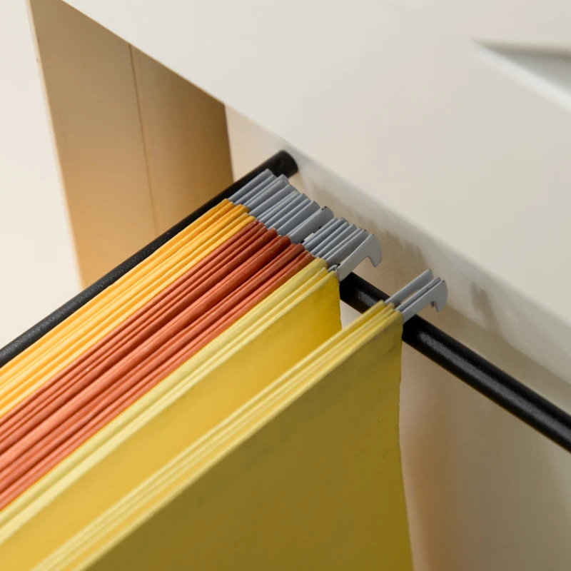 Vinsetto Vertical File Cabinet with Hanging Bars for A4 Size for Home Office, 29.9"x 19.7"x 30.3", White