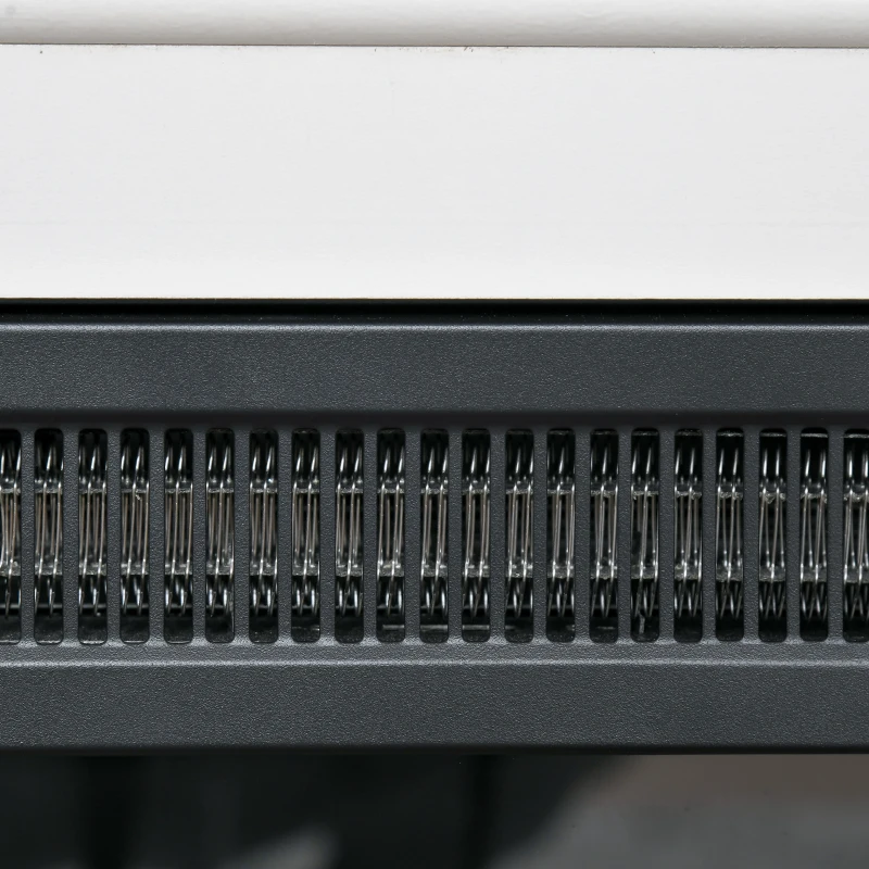 HOMCOM 32" Electric Fireplace with Mantel, Freestanding Heater with LED Log Flame, Shelf and Remote Control, 1400W, White