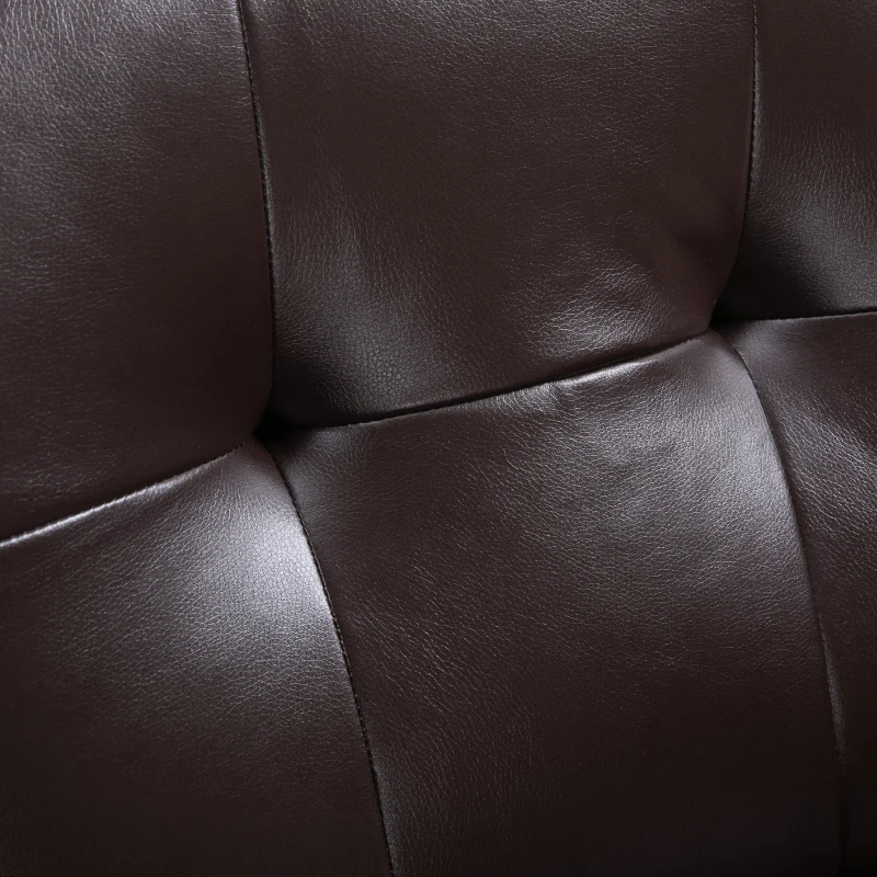 HOMCOM PU Leather Armchair Padded Accent Club Chair,  Tufted Back Wooden Seat with Armrest Living Room Furniture, 31.5" W, Brown