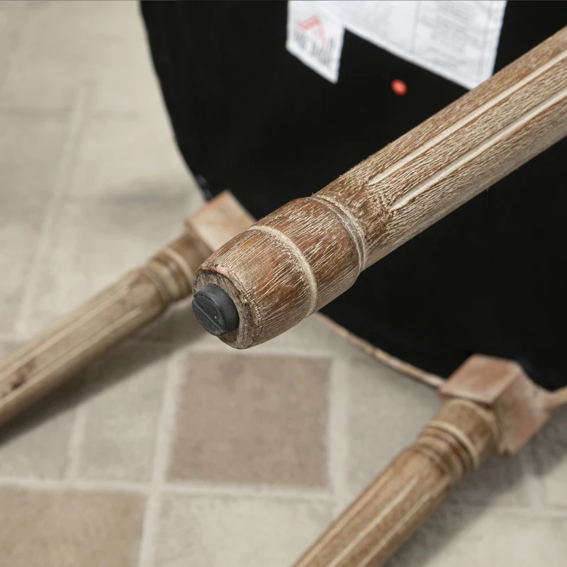 HOMCOM Set of 2 Armless Linen French Chic Dining Chair with Curved Backrest Cream